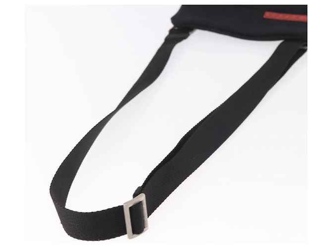 Borsa a tracolla PRADA Sports Line in cotone nero argento Auth ka4861 - vista 7