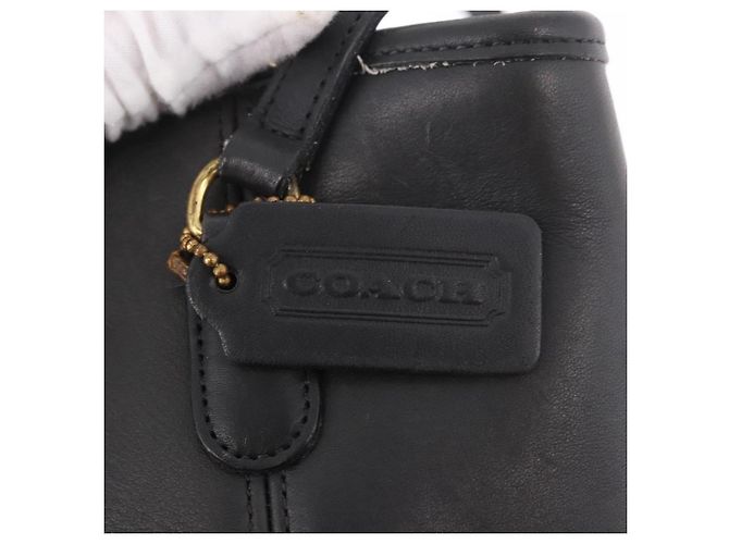Borsa Tote Coach in pelle nera e oro Auth 188367 Nero D'oro - vista 10