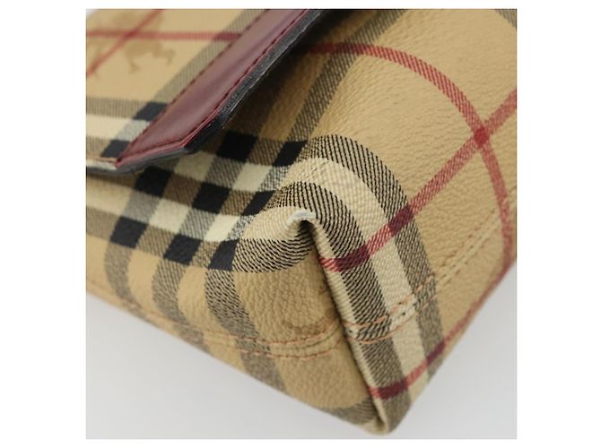 Borsa a tracolla BURBERRY Nova Check PVC Beige Silver Auth yk20589A Argento - vista 14