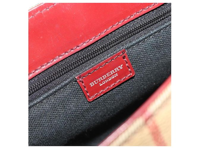 Borsa a tracolla BURBERRY Nova Check PVC Beige Silver Auth yk20589A Argento - vista 18