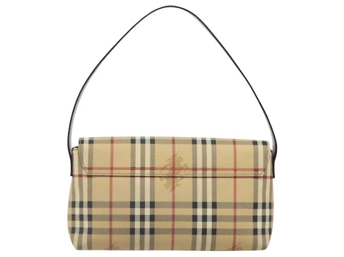 Borsa a tracolla BURBERRY Nova Check PVC Beige Silver Auth yk20589A Argento - vista 2
