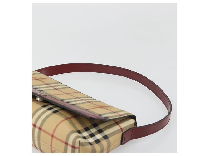 Borsa a tracolla BURBERRY Nova Check PVC Beige Silver Auth yk20589A Argento - vista 8