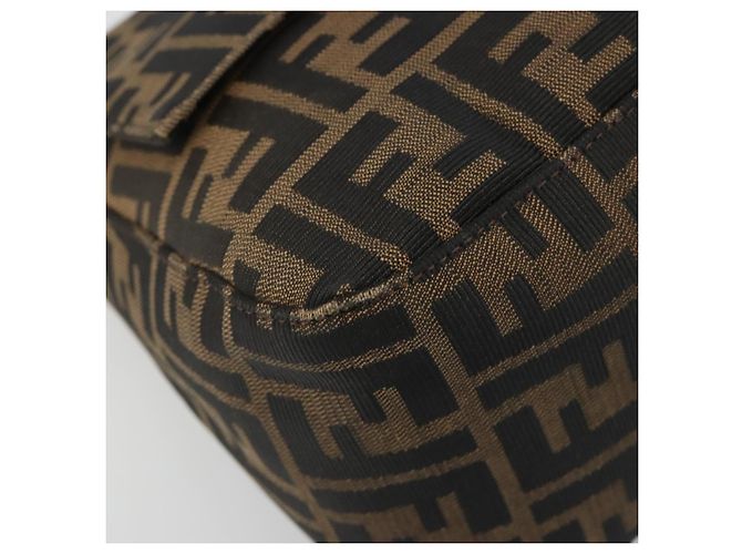 FENDI Zucca Canvas Mamma Baguette Shoulder Bag Black Brown Auth BA13529V Marrone Nero - vista 15