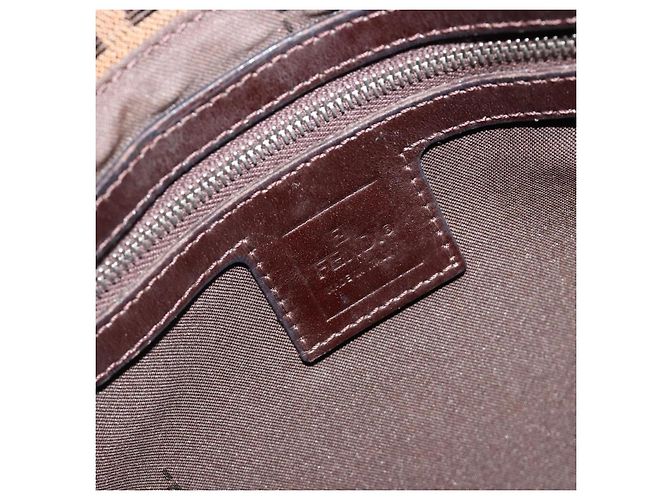 FENDI Zucca Canvas Mamma Baguette Shoulder Bag Black Brown Auth BA13529V Marrone Nero - vista 20