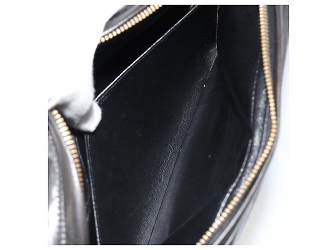 CHANEL Bolso de Hombro con Cadena de Piel de Cordero Negro y Oro Matelasse CC Auth yk20568SAV Dorado - vista 24