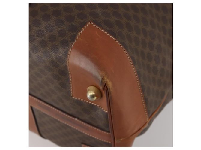 Céline Borsa Boston CELINE in tela Macadam PVC Pelle Marrone Oro Auth 183443 D'oro - vista 15
