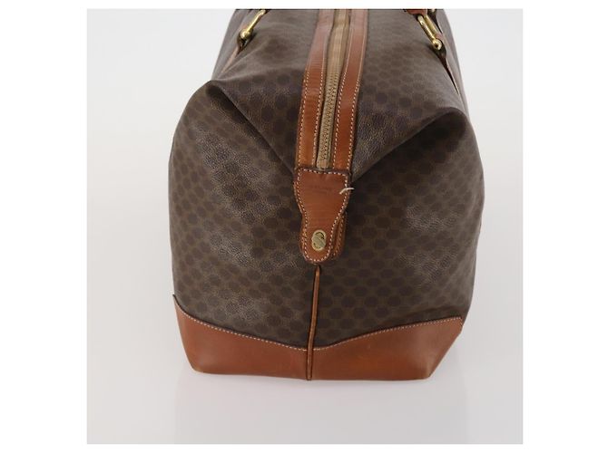 Céline Borsa Boston CELINE in tela Macadam PVC Pelle Marrone Oro Auth 183443 D'oro - vista 3