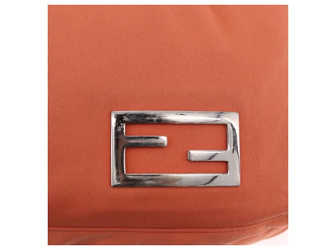FENDI Tote Bag Baumwolljersey Orange Silber Auth 188926 - Ansicht 20