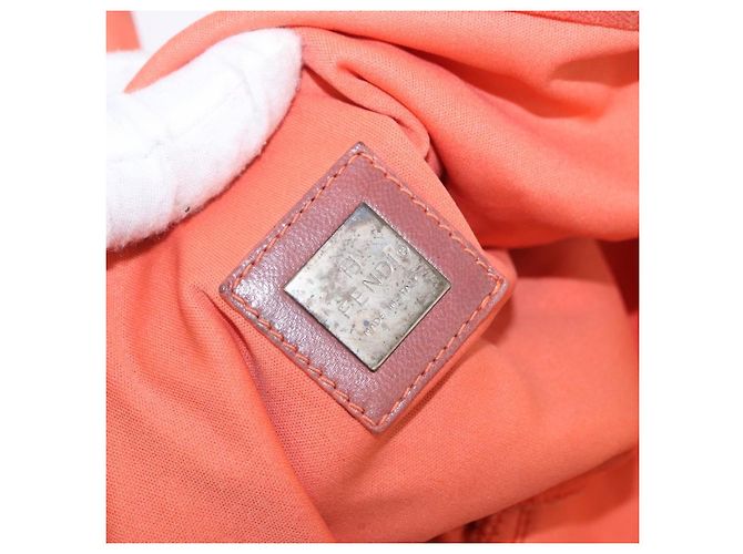 FENDI Tote Bag Baumwolljersey Orange Silber Auth 188926 - Ansicht 21