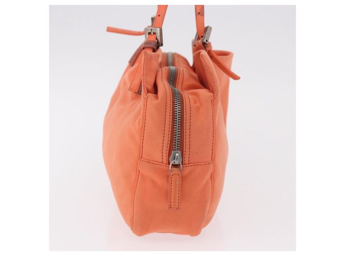FENDI Tote Bag Baumwolljersey Orange Silber Auth 188926 - Ansicht 5