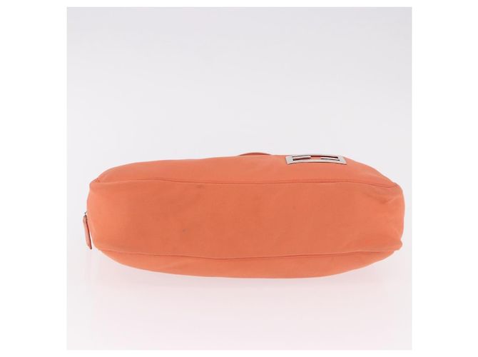 FENDI Tote Bag Baumwolljersey Orange Silber Auth 188926 - Ansicht 6