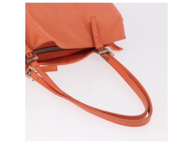 FENDI Tote Bag Baumwolljersey Orange Silber Auth 188926 - Ansicht 8