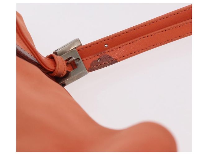 FENDI Tote Bag Baumwolljersey Orange Silber Auth 188926 - Ansicht 9