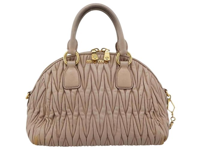 Borsa Miu Miu Matelasse in Pelle 2way Rosa Oro Auth 188853 D'oro - vista 13