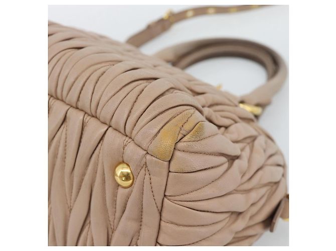 Borsa Miu Miu Matelasse in Pelle 2way Rosa Oro Auth 188853 D'oro - vista 16