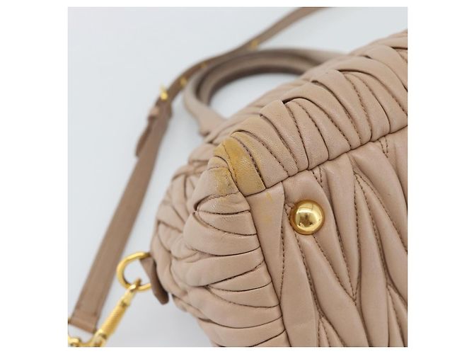 Borsa Miu Miu Matelasse in Pelle 2way Rosa Oro Auth 188853 D'oro - vista 17