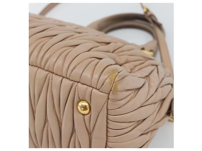 Borsa Miu Miu Matelasse in Pelle 2way Rosa Oro Auth 188853 D'oro - vista 18