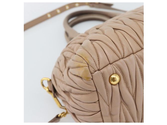 Borsa Miu Miu Matelasse in Pelle 2way Rosa Oro Auth 188853 D'oro - vista 19