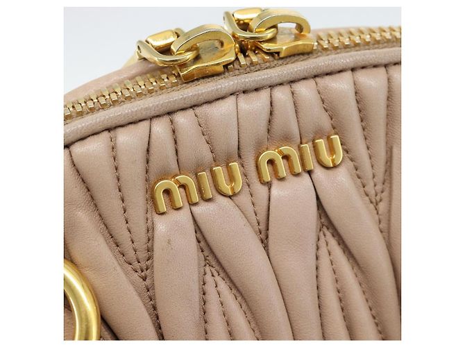 Borsa Miu Miu Matelasse in Pelle 2way Rosa Oro Auth 188853 D'oro - vista 20