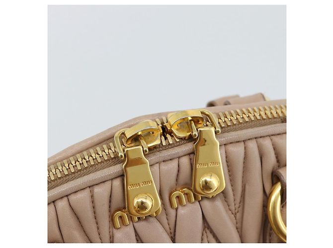 Borsa Miu Miu Matelasse in Pelle 2way Rosa Oro Auth 188853 D'oro - vista 21