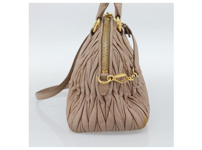 Borsa Miu Miu Matelasse in Pelle 2way Rosa Oro Auth 188853 D'oro - vista 3