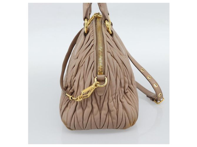 Borsa Miu Miu Matelasse in Pelle 2way Rosa Oro Auth 188853 D'oro - vista 4