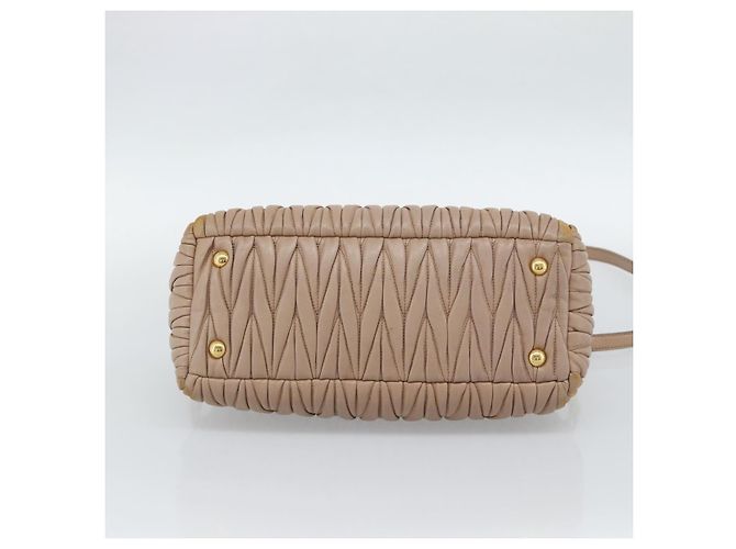 Borsa Miu Miu Matelasse in Pelle 2way Rosa Oro Auth 188853 D'oro - vista 5