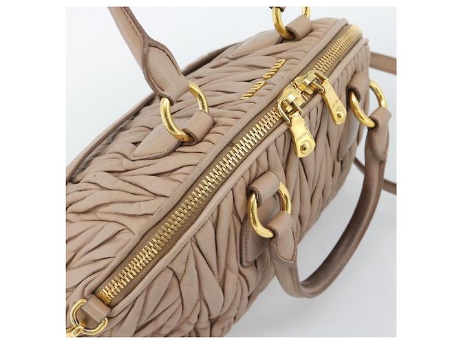 Borsa Miu Miu Matelasse in Pelle 2way Rosa Oro Auth 188853 D'oro - vista 6