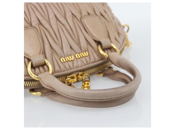 Borsa Miu Miu Matelasse in Pelle 2way Rosa Oro Auth 188853 D'oro - vista 7