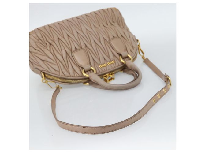Borsa Miu Miu Matelasse in Pelle 2way Rosa Oro Auth 188853 D'oro - vista 9
