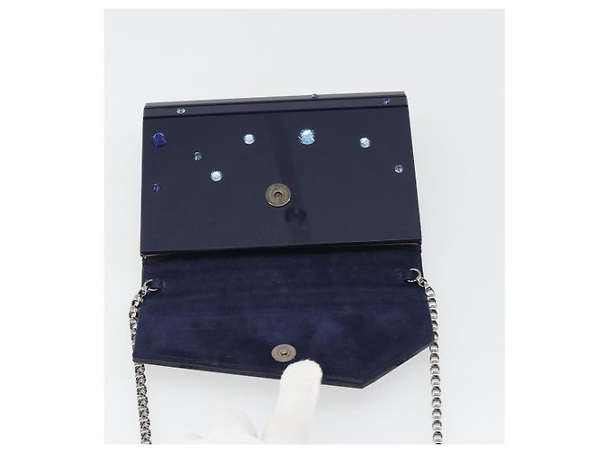 Borsa a Spalla con Catena Jimmy Choo in plastica Navy Auth 188525 Blu navy - vista 10