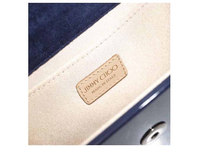 Borsa a Spalla con Catena Jimmy Choo in plastica Navy Auth 188525 Blu navy - vista 11