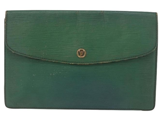 LOUIS VUITTON Epi Montaigne 27 Clutch Verde M52654 LV Auth 188920 - vista 13