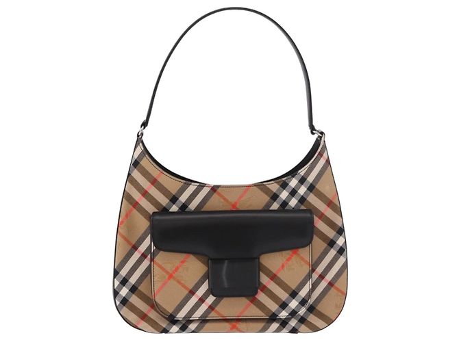 Borsa a tracolla Burberrys Canvas Beige Silver Nova Check Autentica am11979V Argento - vista 13