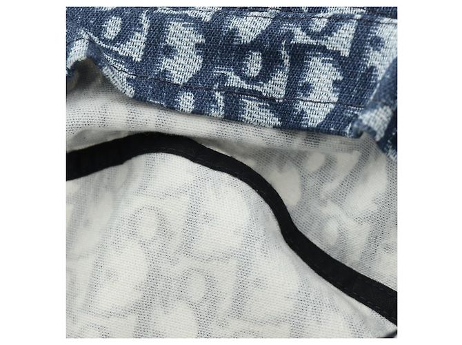 Bucket Hat Christian Dior Trotter Canvas Blue Auth 185817M 58 Blau - Ansicht 11