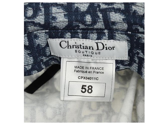 Bucket Hat Christian Dior Trotter Canvas Blue Auth 185817M 58 Blau - Ansicht 12
