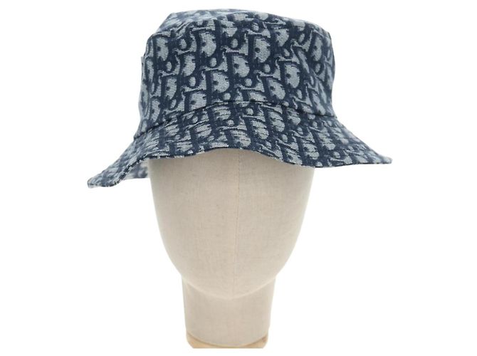 Bucket Hat Christian Dior Trotter Canvas Blue Auth 185817M 58 Blau - Ansicht 13