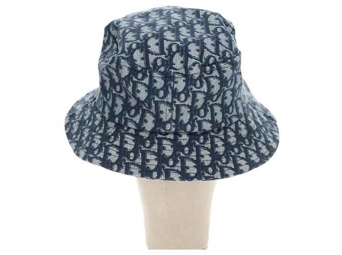 Bucket Hat Christian Dior Trotter Canvas Blue Auth 185817M 58 Blau - Ansicht 2