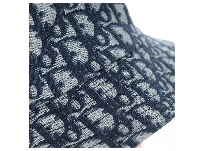 Bucket Hat Christian Dior Trotter Canvas Blue Auth 185817M 58 Blau - Ansicht 5