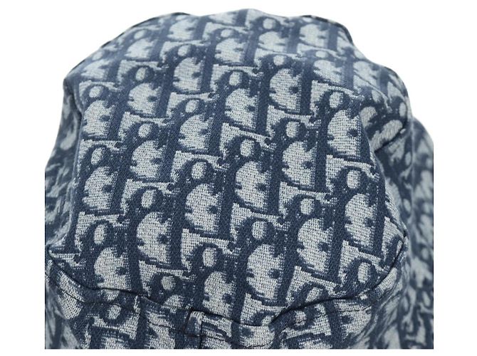 Bucket Hat Christian Dior Trotter Canvas Blue Auth 185817M 58 Blau - Ansicht 6