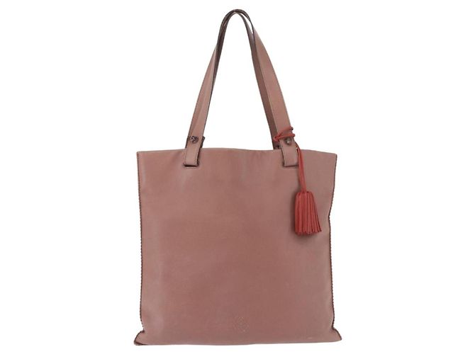 Borsa a Mano LOEWE Anagram in Pelle Rosa Oro Auth ka4908 D'oro - vista 13