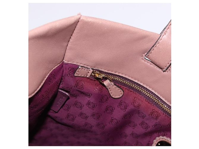 Borsa a Mano LOEWE Anagram in Pelle Rosa Oro Auth ka4908 D'oro - vista 20