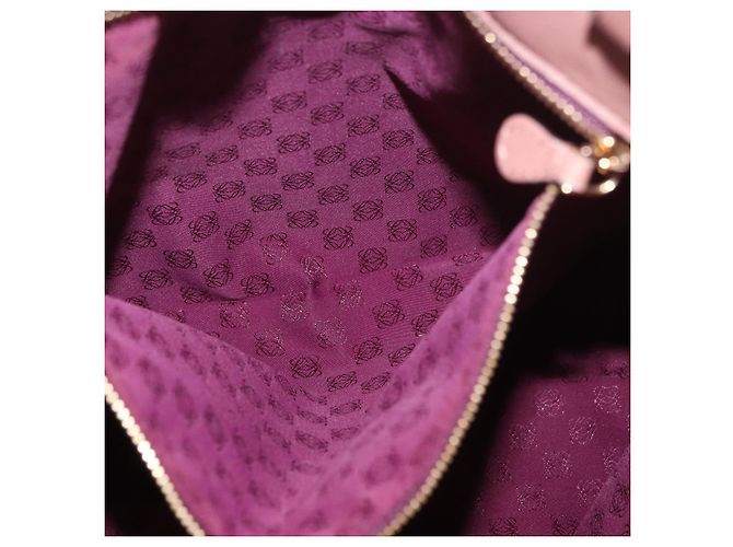 Borsa a Mano LOEWE Anagram in Pelle Rosa Oro Auth ka4908 D'oro - vista 21