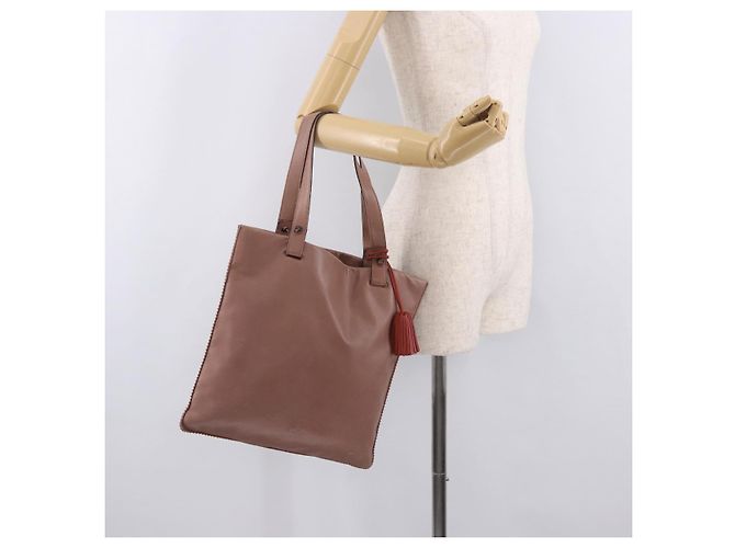 Borsa a Mano LOEWE Anagram in Pelle Rosa Oro Auth ka4908 D'oro - vista 22