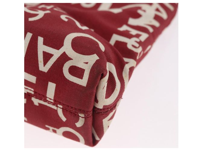 CHANEL Bysy Line Clutch Canvas Rot Silber CC Authentisch 188217 - Ansicht 12