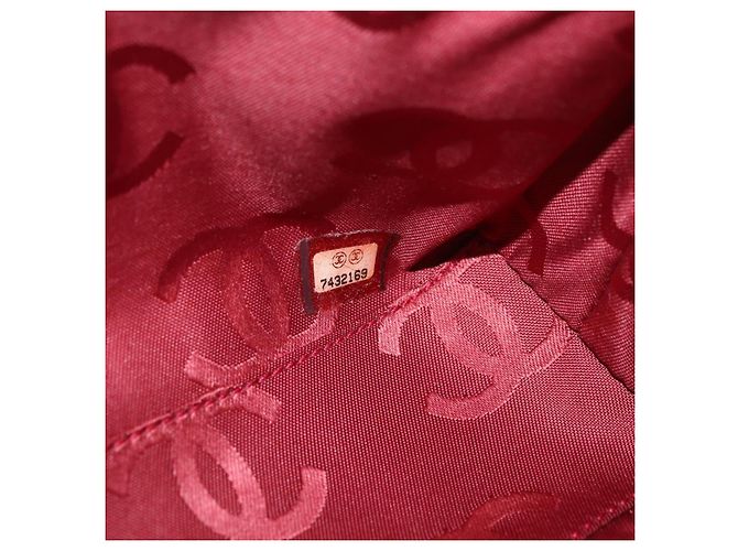 CHANEL Bysy Line Clutch Canvas Rot Silber CC Authentisch 188217 - Ansicht 19