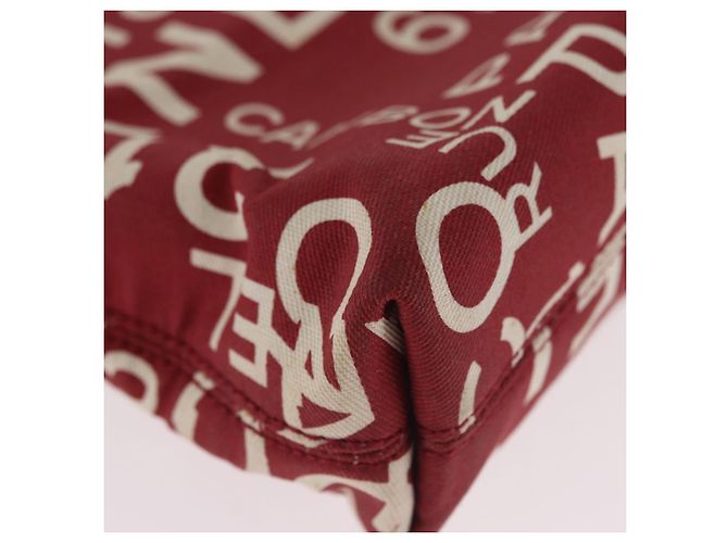 CHANEL Bysy Line Clutch Canvas Rot Silber CC Authentisch 188217 - Ansicht 9