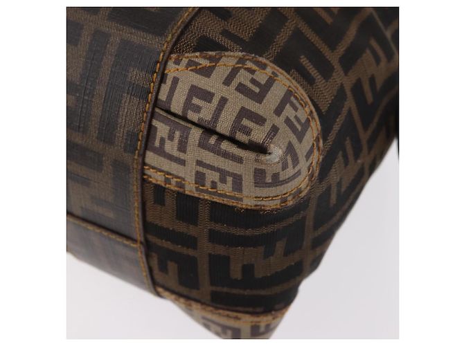 FENDI Boston Bag Zucca Canvas Schwarz Braun Auth 188433 - Ansicht 16
