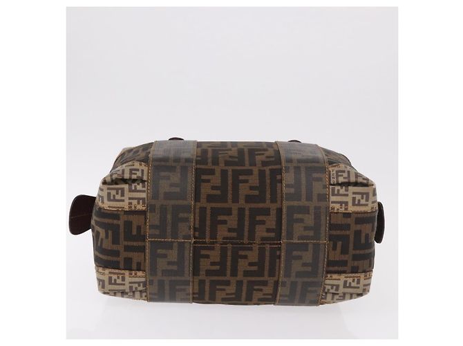 FENDI Boston Bag Zucca Canvas Schwarz Braun Auth 188433 - Ansicht 5