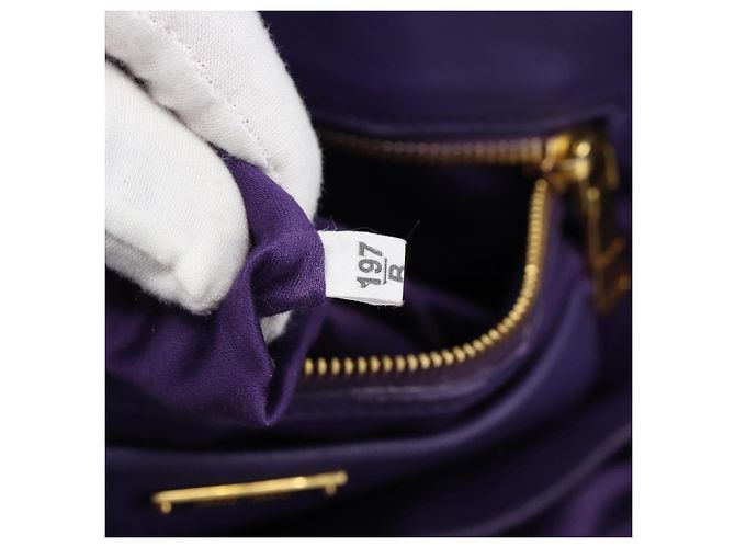 Borsa Miu Miu in pelle 2way Viola Oro Auth BA13576V D'oro Porpora - vista 12
